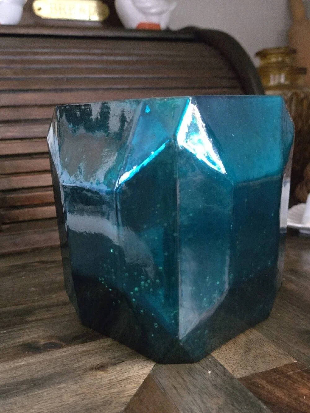 Anthropologie Jewel Glass Hurricane Candle Holder -DISCONTINUED